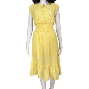 Sienna Sky Yellow & White Floral Print Sundress Size XS.
